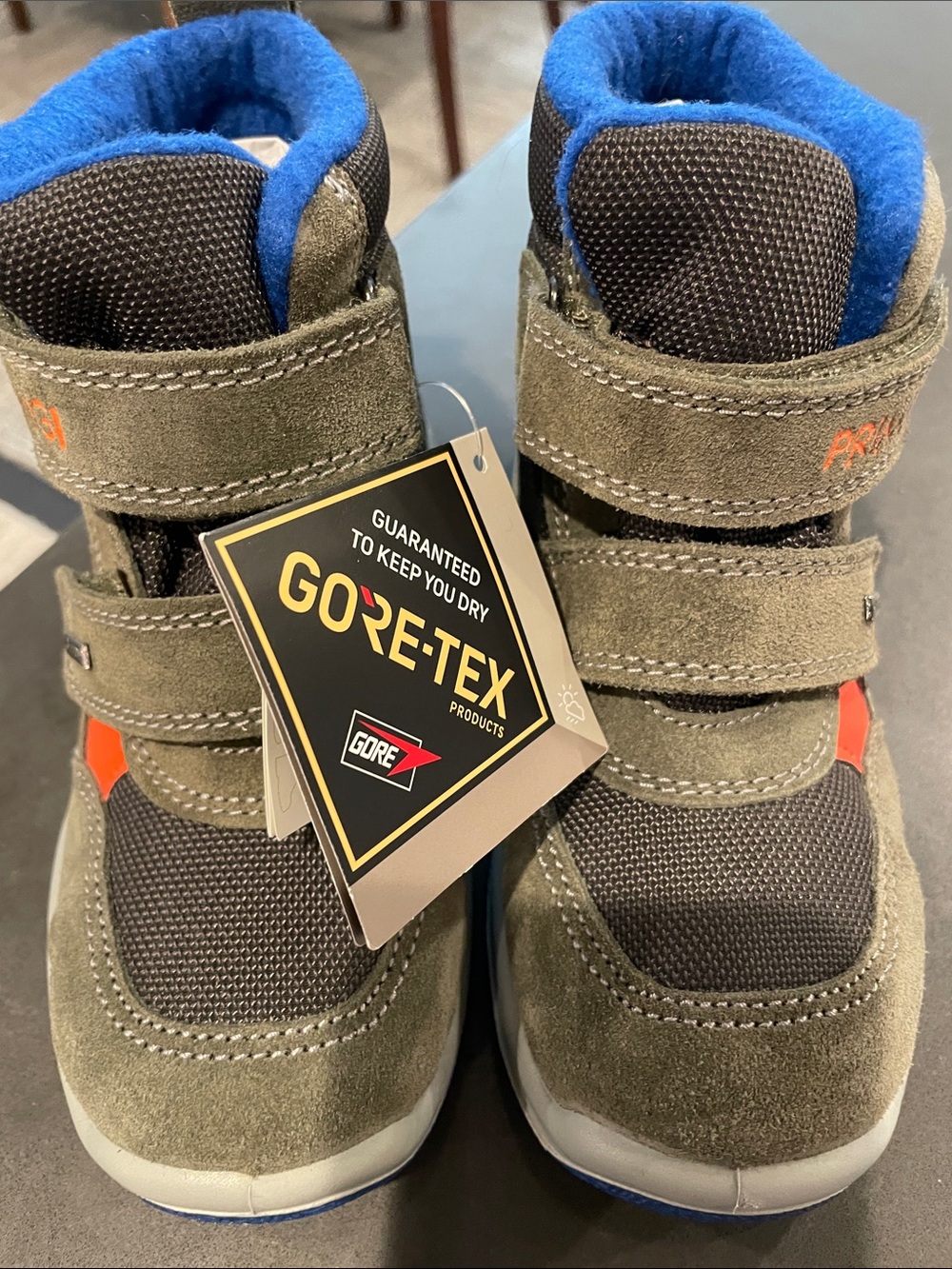 Primigi Olive Green Suede & Blue Lined Kids GORE-TEX Boots (model 28633)